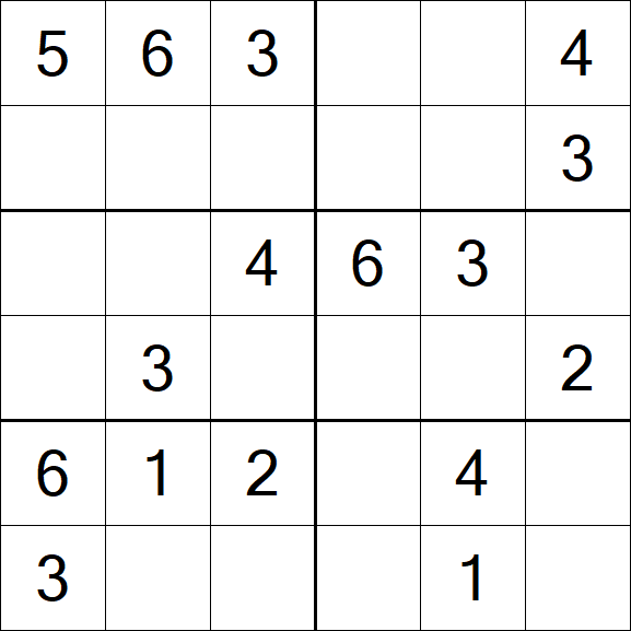 Sudoku 6x6 - Simple