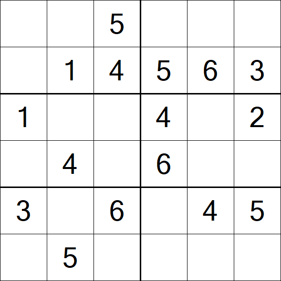 Sudoku 6x6 - Simple