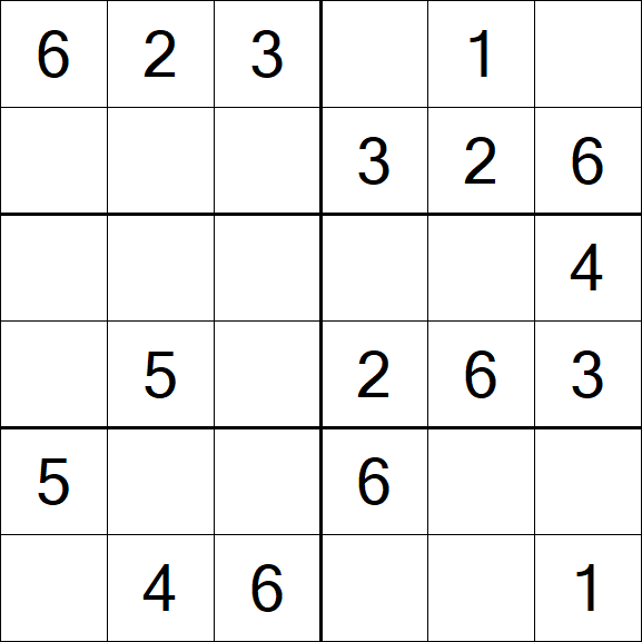 Sudoku 6x6 - Simple