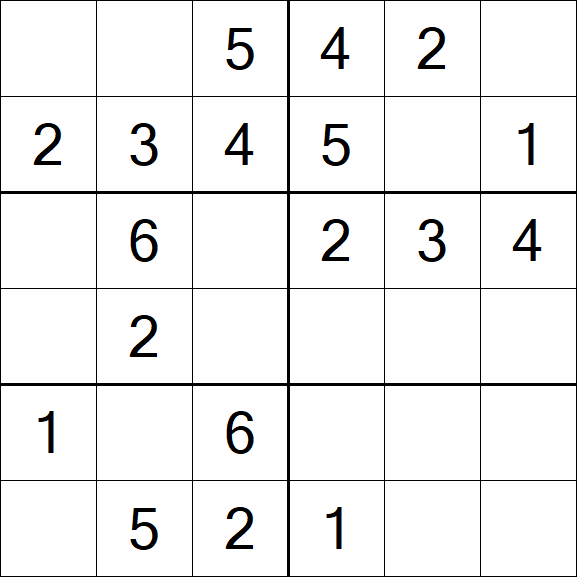 Sudoku 6x6 - Simple