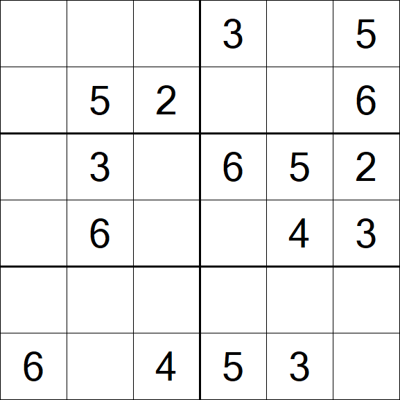 Sudoku 6x6 - Simple