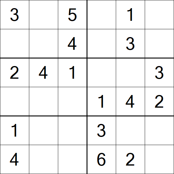Sudoku 6x6 - Simple