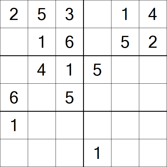 Sudoku 6x6 - Simple