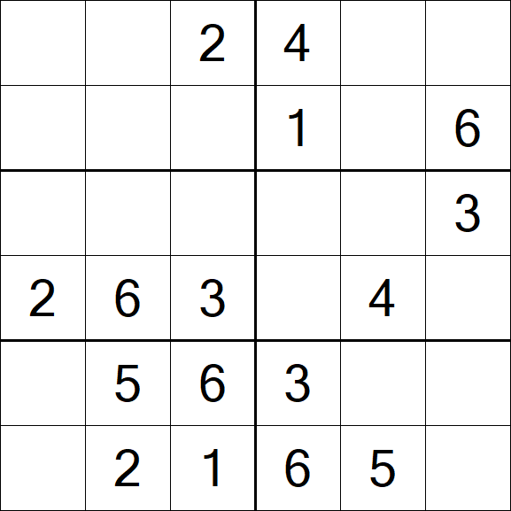 Sudoku 6x6 - Simple