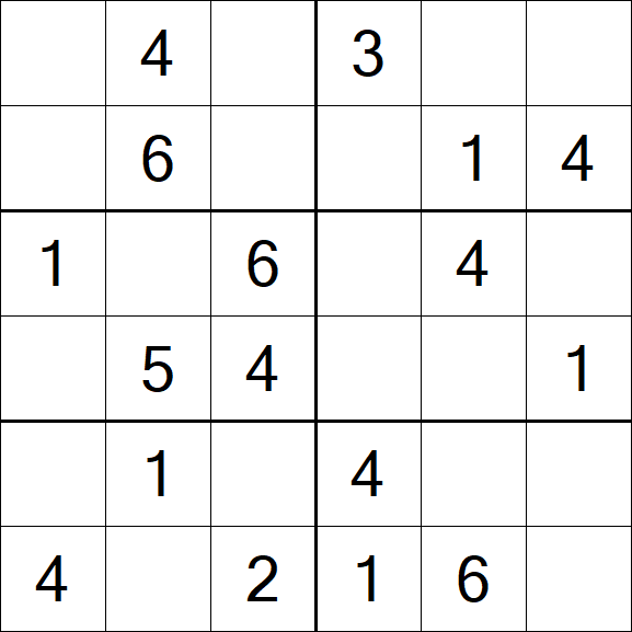Sudoku 6x6 - Simple