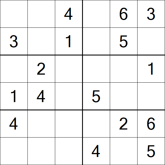 Sudoku 6x6 - Simple