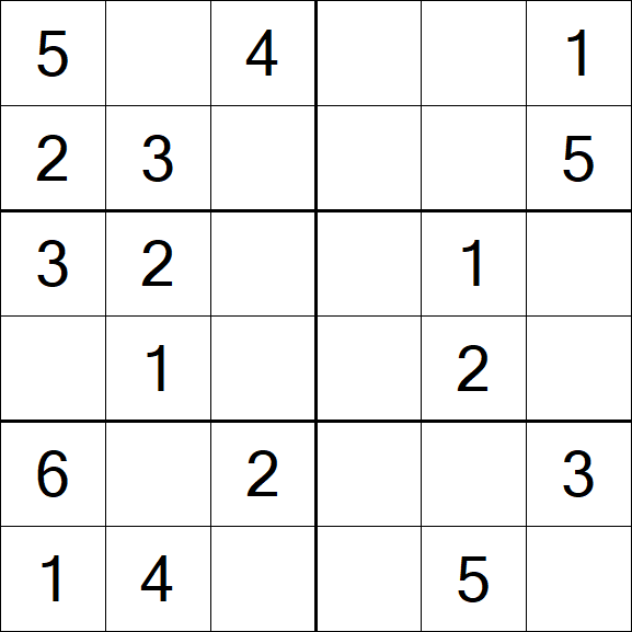 Sudoku 6x6 - Simple