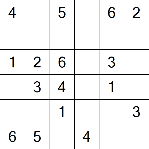 Sudoku 6x6 - Einfach