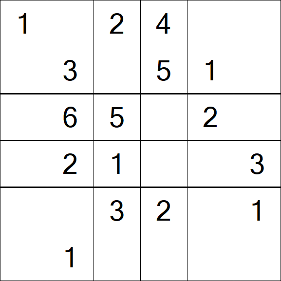 Sudoku 6x6 - Simple