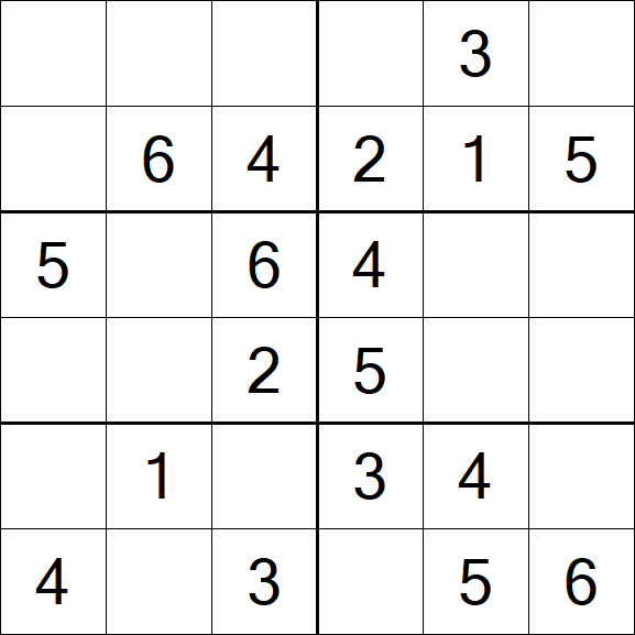 Sudoku 6x6 - Simple