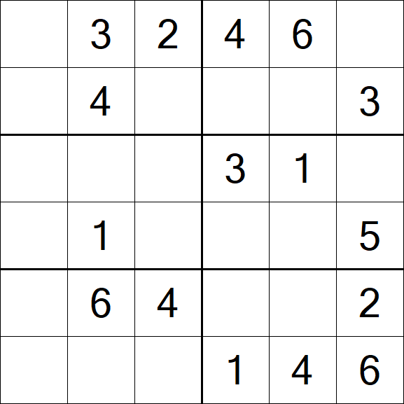 Sudoku 6x6 - Simple