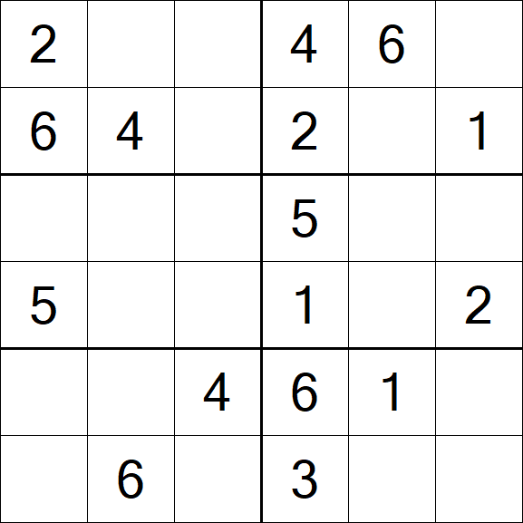 Sudoku 6x6 - Einfach