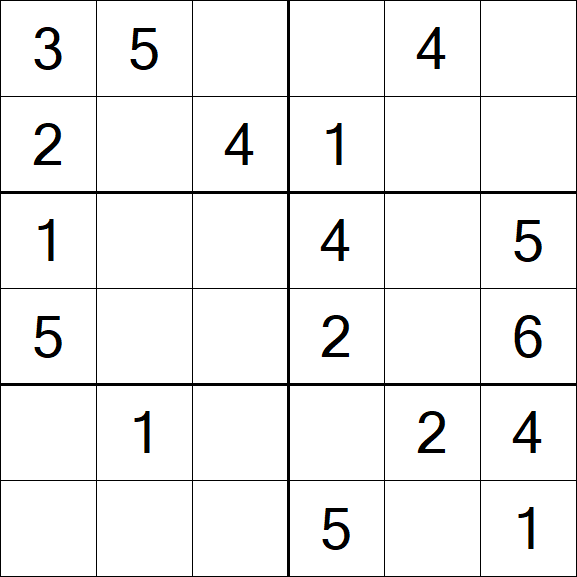 Sudoku 6x6 - Simple