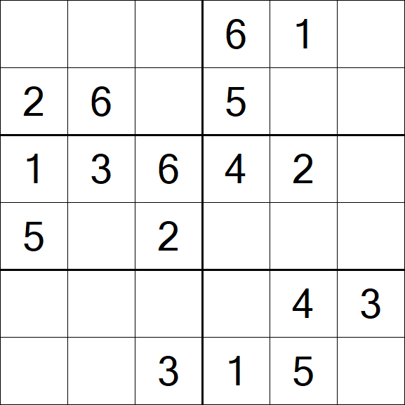 Sudoku 6x6 - Simple