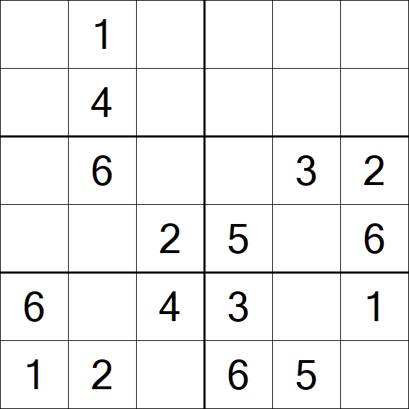Sudoku 6x6 - Simple