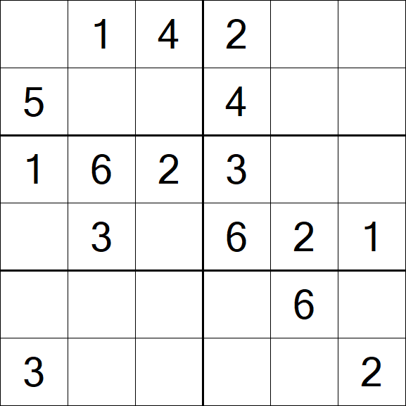 Sudoku 6x6 - Simple
