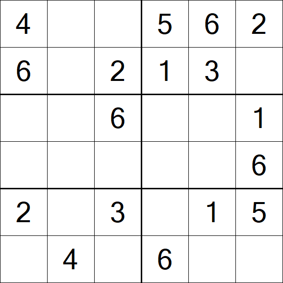 Sudoku 6x6 - Simple