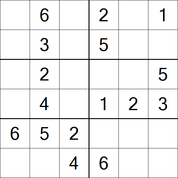 Sudoku 6x6 - Simple