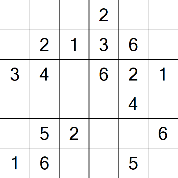 Sudoku 6x6 - Simple