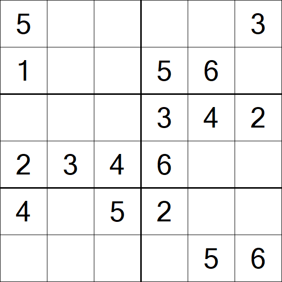 Sudoku 6x6 - Simple