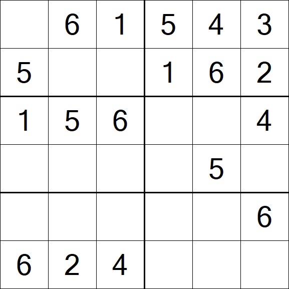 Sudoku 6x6 - Simple