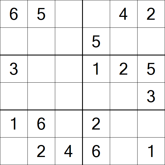 Sudoku 6x6 - Simple