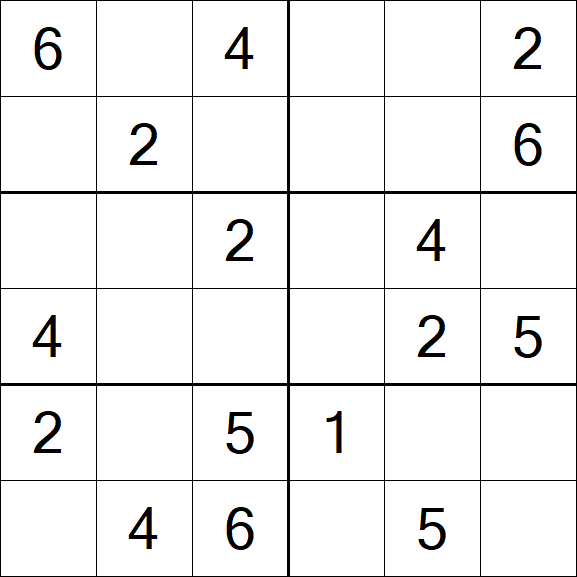 Sudoku 6x6 - Simple