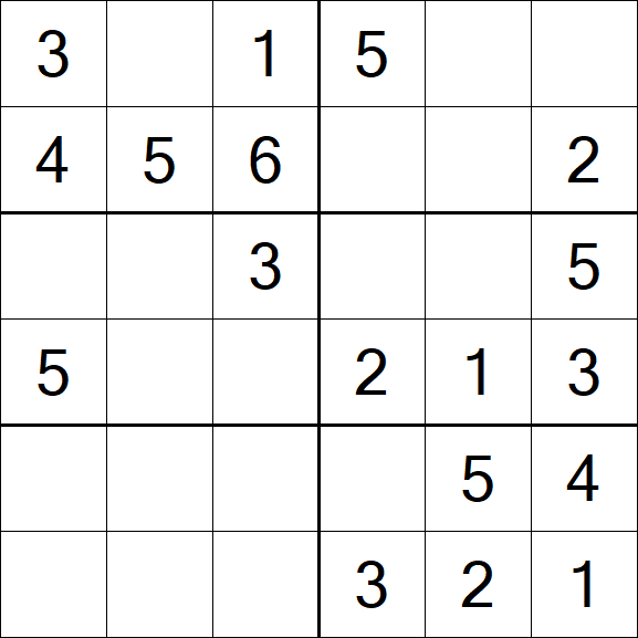 Sudoku 6x6 - Simple