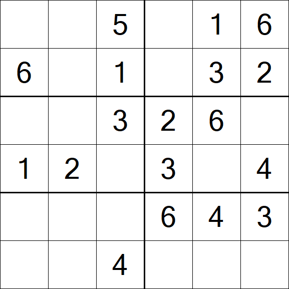Sudoku 6x6 - Simple