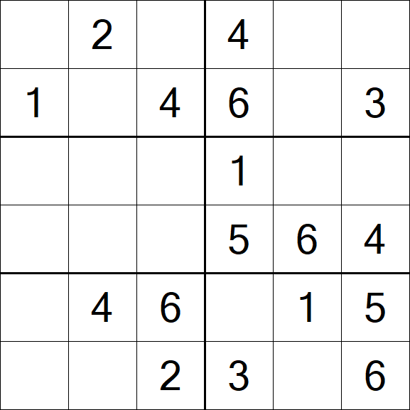 Sudoku 6x6 - Simple