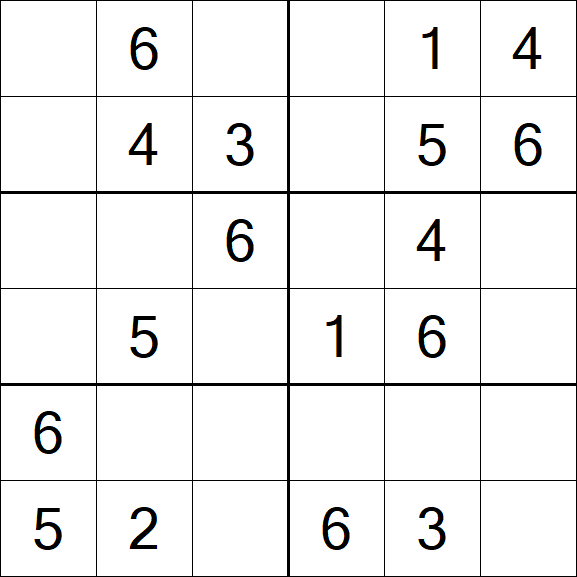 Sudoku 6x6 - Easy