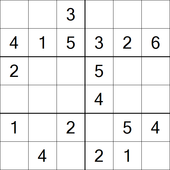 Sudoku 6x6 - Einfach
