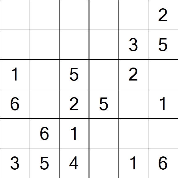 Sudoku 6x6 - Einfach