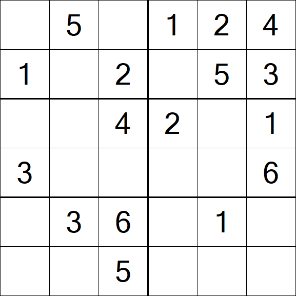 Sudoku 6x6 - Einfach