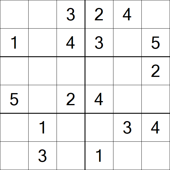 Sudoku 6x6 - Einfach