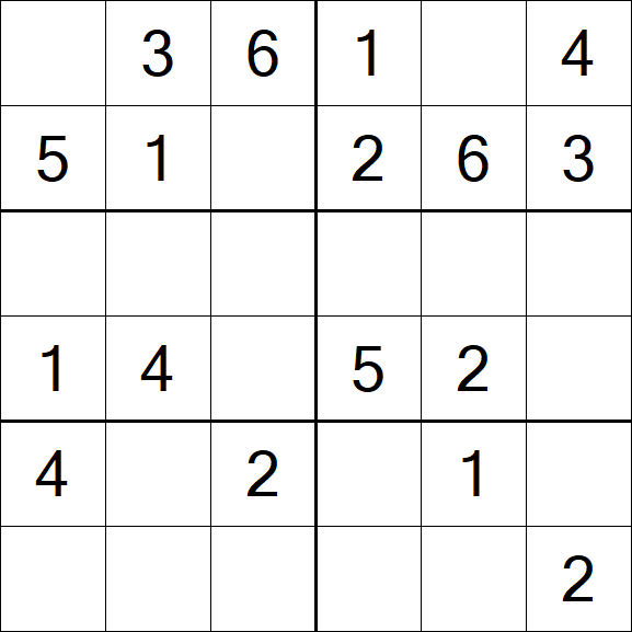 Sudoku 6x6 - Einfach