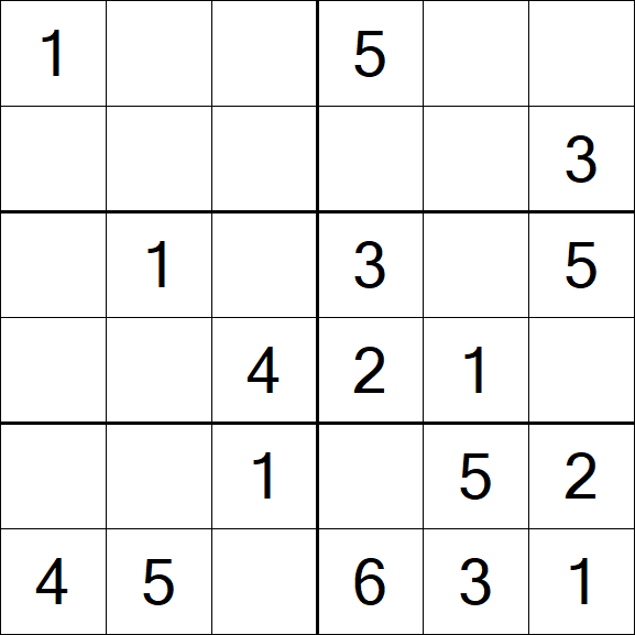 Sudoku 6x6 - Easy
