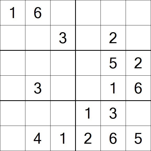 Sudoku 6x6 - Einfach