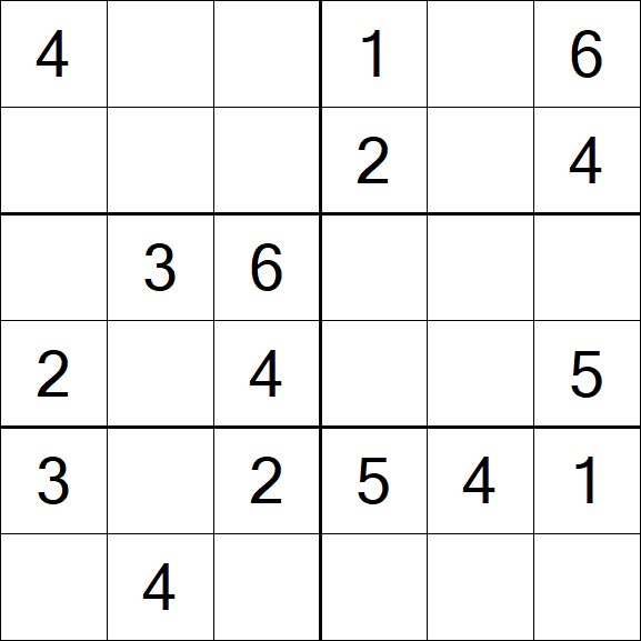 Sudoku 6x6 - Einfach