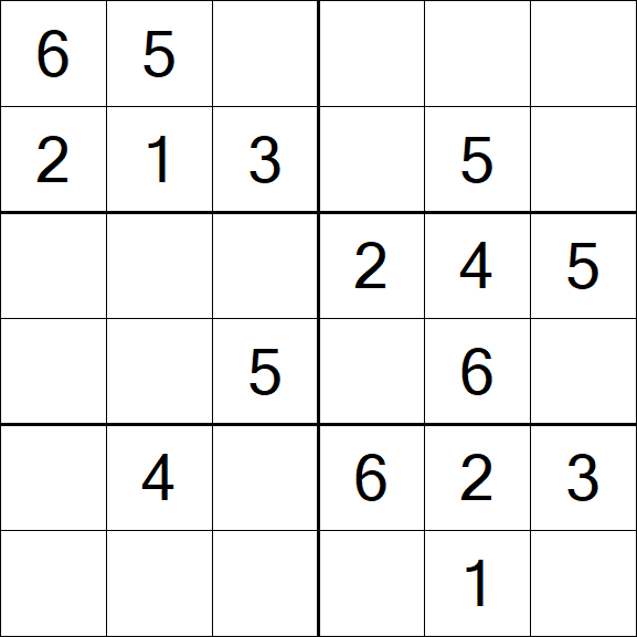 Sudoku 6x6 - Easy
