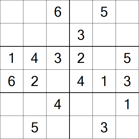 Sudoku 6x6 - Easy