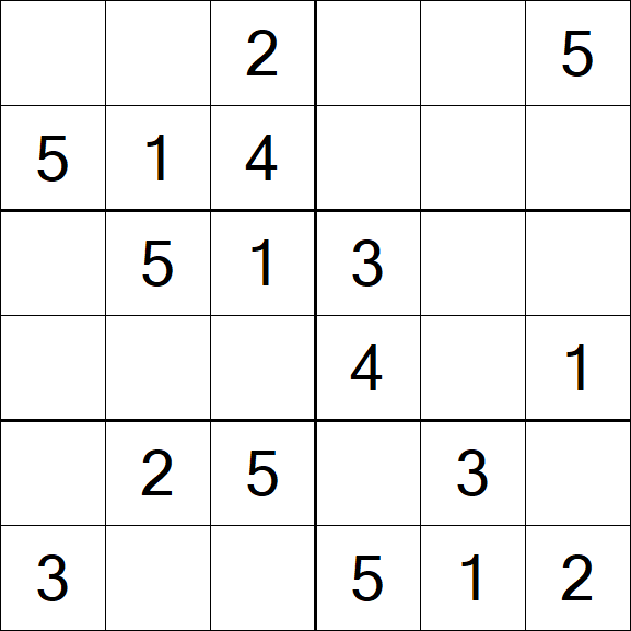 Sudoku 6x6 - Einfach