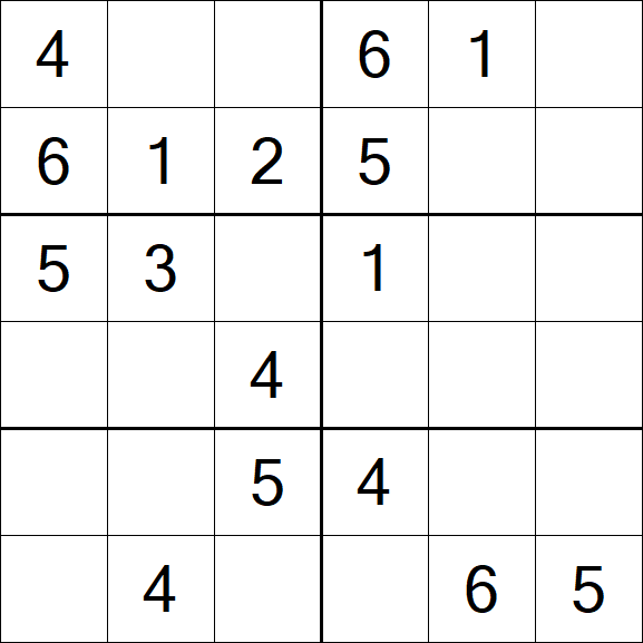 Sudoku 6x6 - Einfach