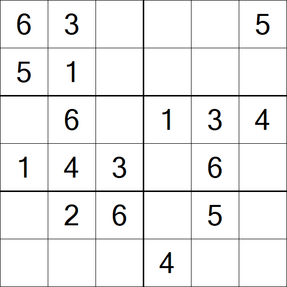 Sudoku 6x6 - Einfach