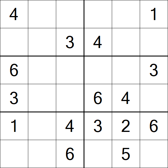 Sudoku 6x6 - Easy