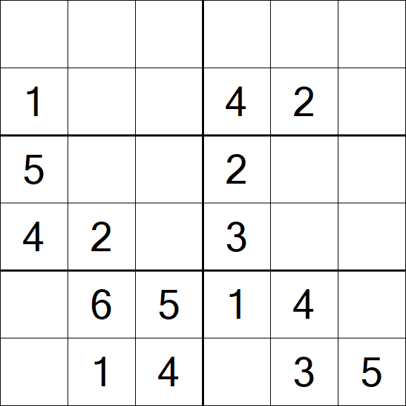 Sudoku 6x6 - Einfach