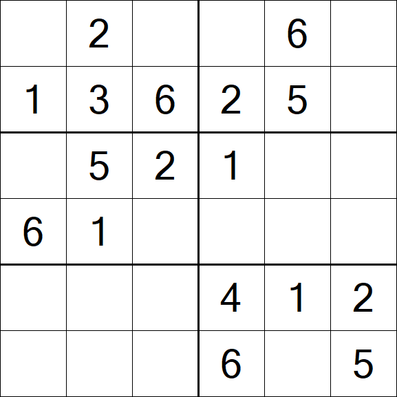Sudoku 6x6 - Einfach