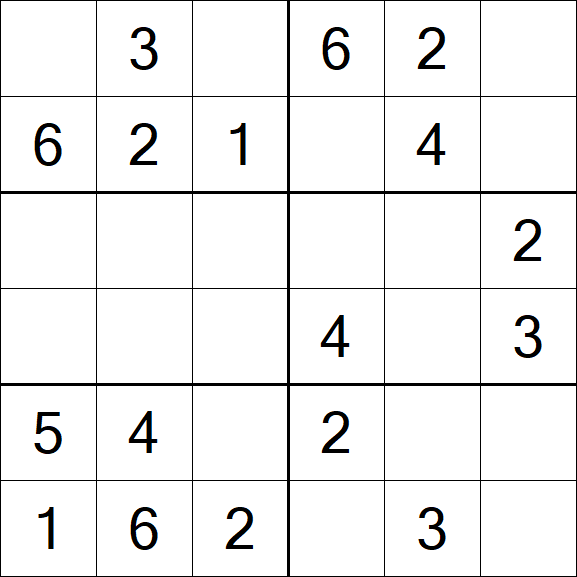 Sudoku 6x6 - Einfach