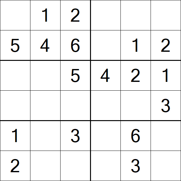 Sudoku 6x6 - Einfach
