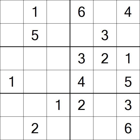 Sudoku 6x6 - Einfach